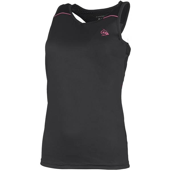 T-Shirt sem Mangas Dunlop Performance Tank Senhora (Preto,Rosa)